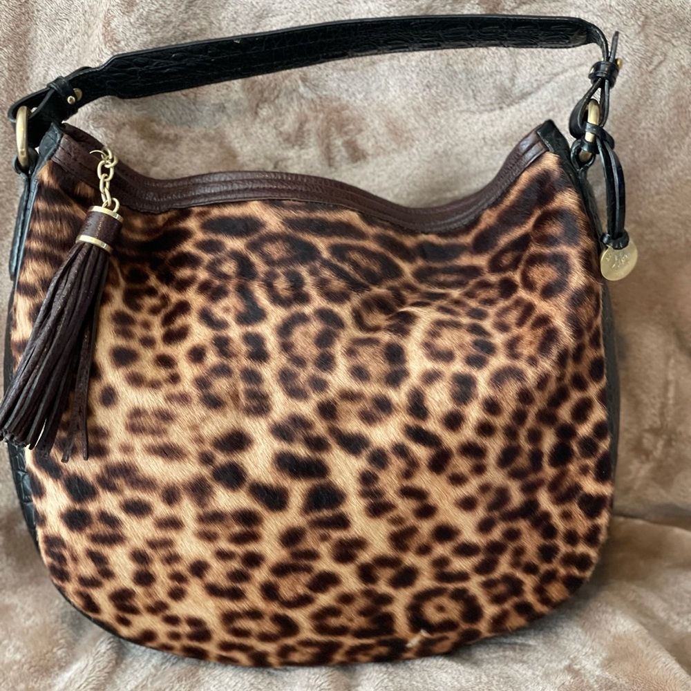 Leopard Hair Brahmin Bag